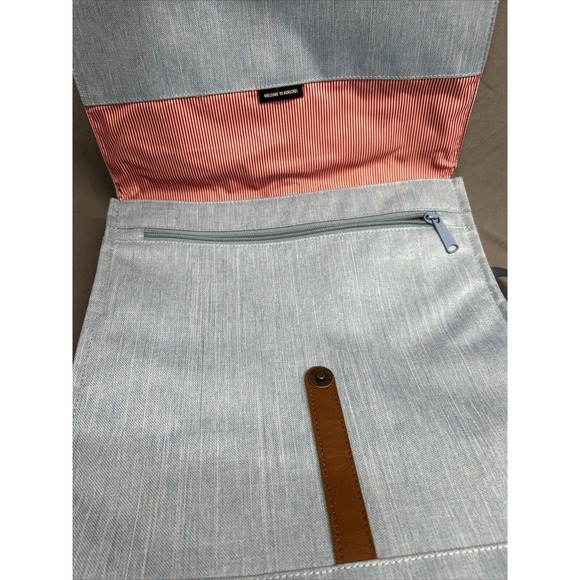Herschel Supply Co Backpack Blue Red White Stripe Lining Strap Book Laptop Bag - Picture 4 of 16